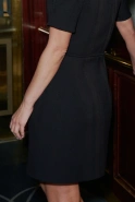 Caspera - black mini dress with floral appliqué