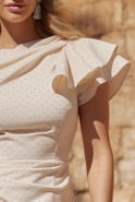 Verdi - Elegant Dress with Embellished Jets and Unique Creases