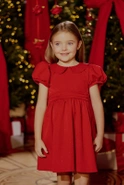 Gabi - red children's dress with rhinestones
