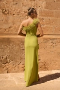 Jamila - asymmetrical maxi dress with feathers