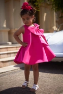 Mist - Rosa Kinderkleid mit Schleife und Haargummi