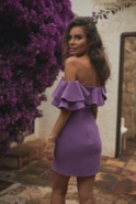 Piedad - Purple mini dress in Spanish style.
