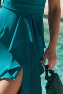 Polet - Grünes Maxikleid mit Rüschen