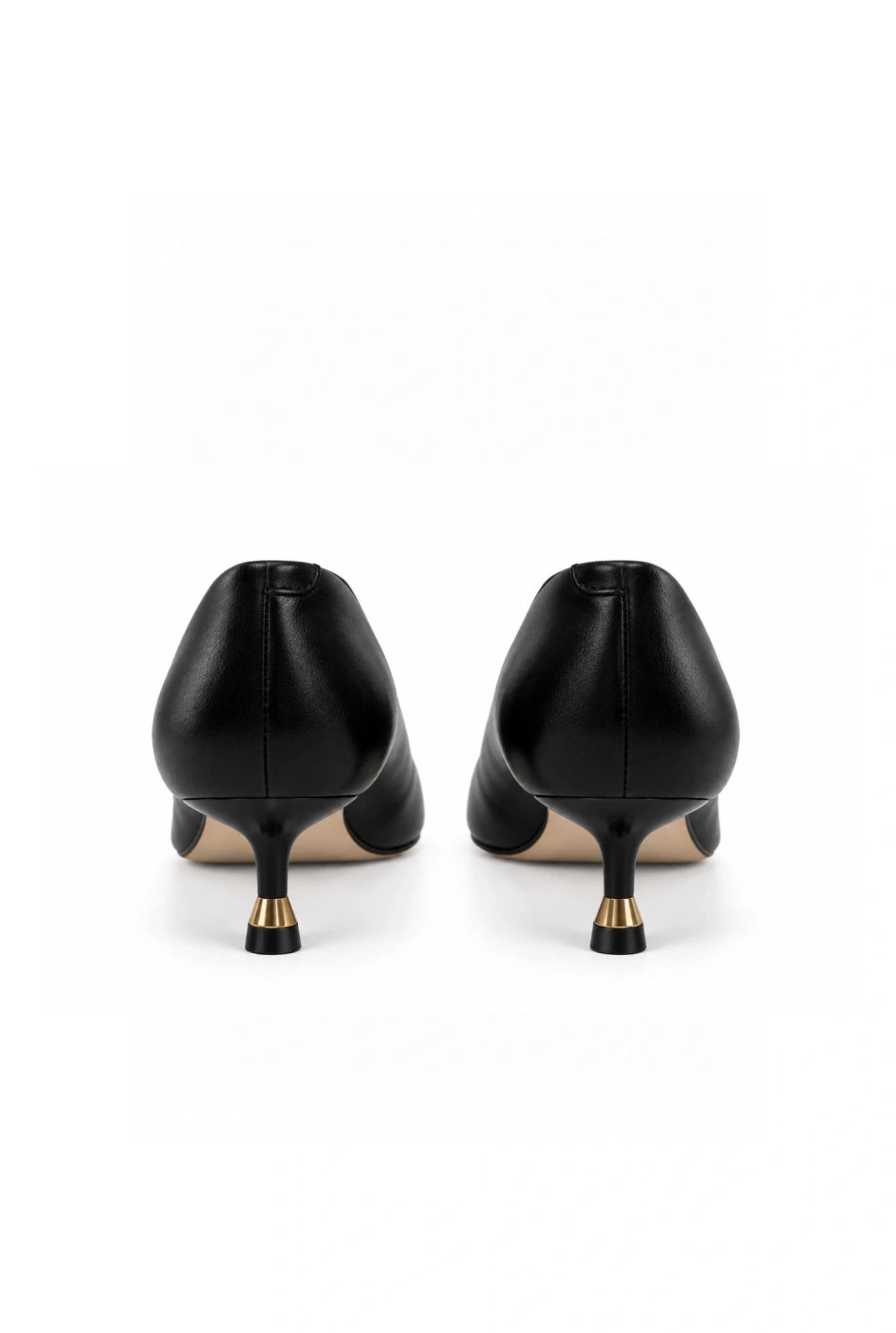 Samos – schwarze Pumps mit goldener Absatzverzierung