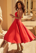 Ophelia Red - Feminines Midikleid in einem Rotton
