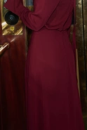 Coralie – bordeauxfarbenes Midikleid mit Schalkragen