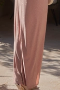 Bizim - Maxi Dress with Asymmetrical Neckline, Draping and Elegant Fronts