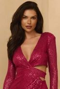 Sally - sequin mini in bold pink