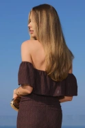 Angela – brown maxi dress in Spanish style
