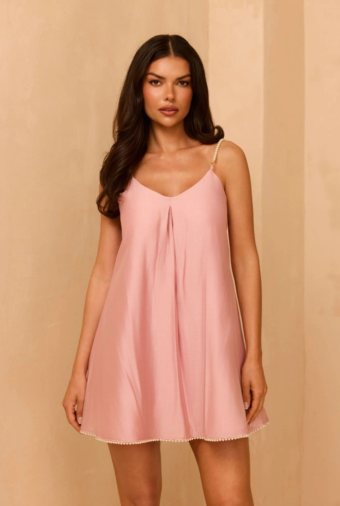 Toleda – mini dress with pearl straps