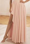 Reyna - Asymmetrical maxi dress with shoulder buffets
