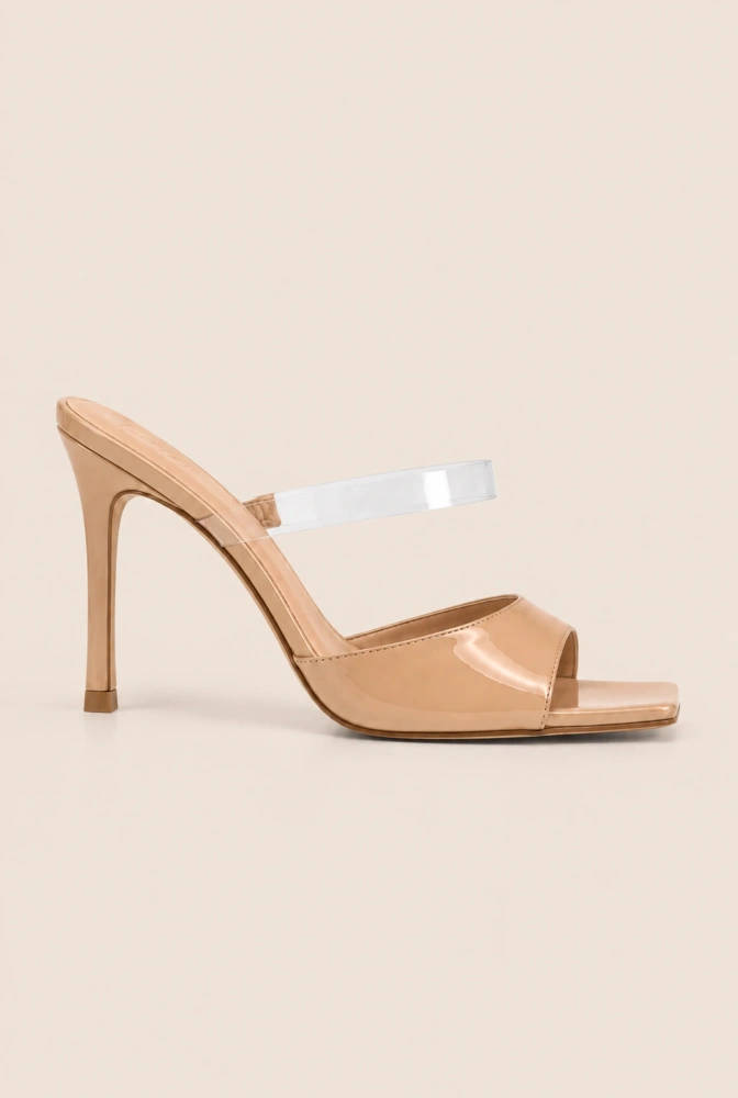 Zuhal - patent leather stilettos with transparent strap