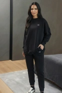 Saura Black - Lightweight, Comfortable Black Sweater with Logo