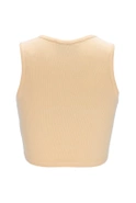 Saura - a short cream strapless top