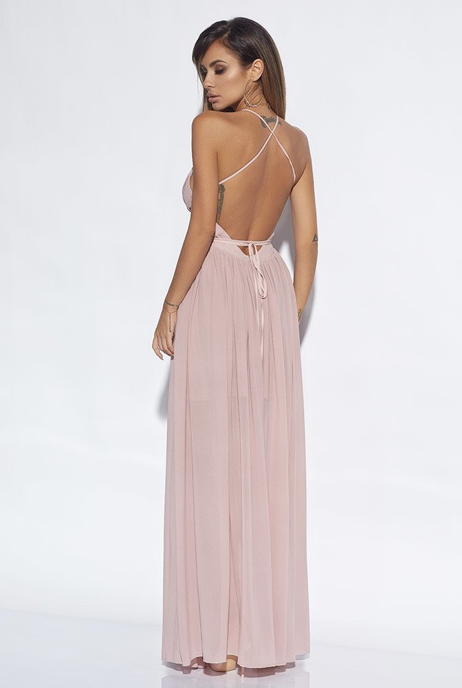 DIFFA - PINK GOWN WITH PLEATS