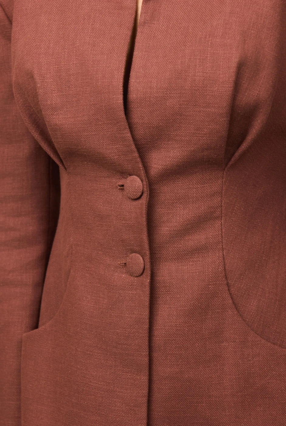 Persja – ramie fabric blazer in light brown