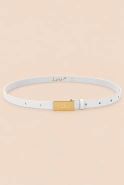Lita Belt - White Women's Belt with Gold Buckle