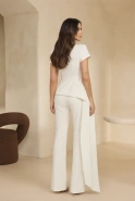 Puerto – off-white blouse with decorative sash