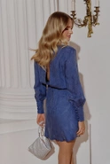 Poppy - Mini Blue Floral Print Dress
