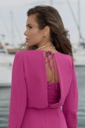Zulina – pinkfarbenes Minikleid mit Bindung am Hals