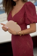 Hover – burgundy midi dress with belt