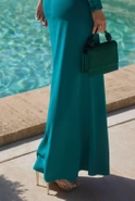 Polet - Grünes Maxikleid mit Rüschen