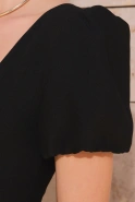 Norella – schwarzes Minikleid mit Taschen