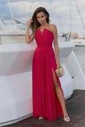 Hayami – schwarzes Maxikleid mit plissierter Vorderseite