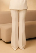 Sevil – Hose in Ecru mit hohem Bund