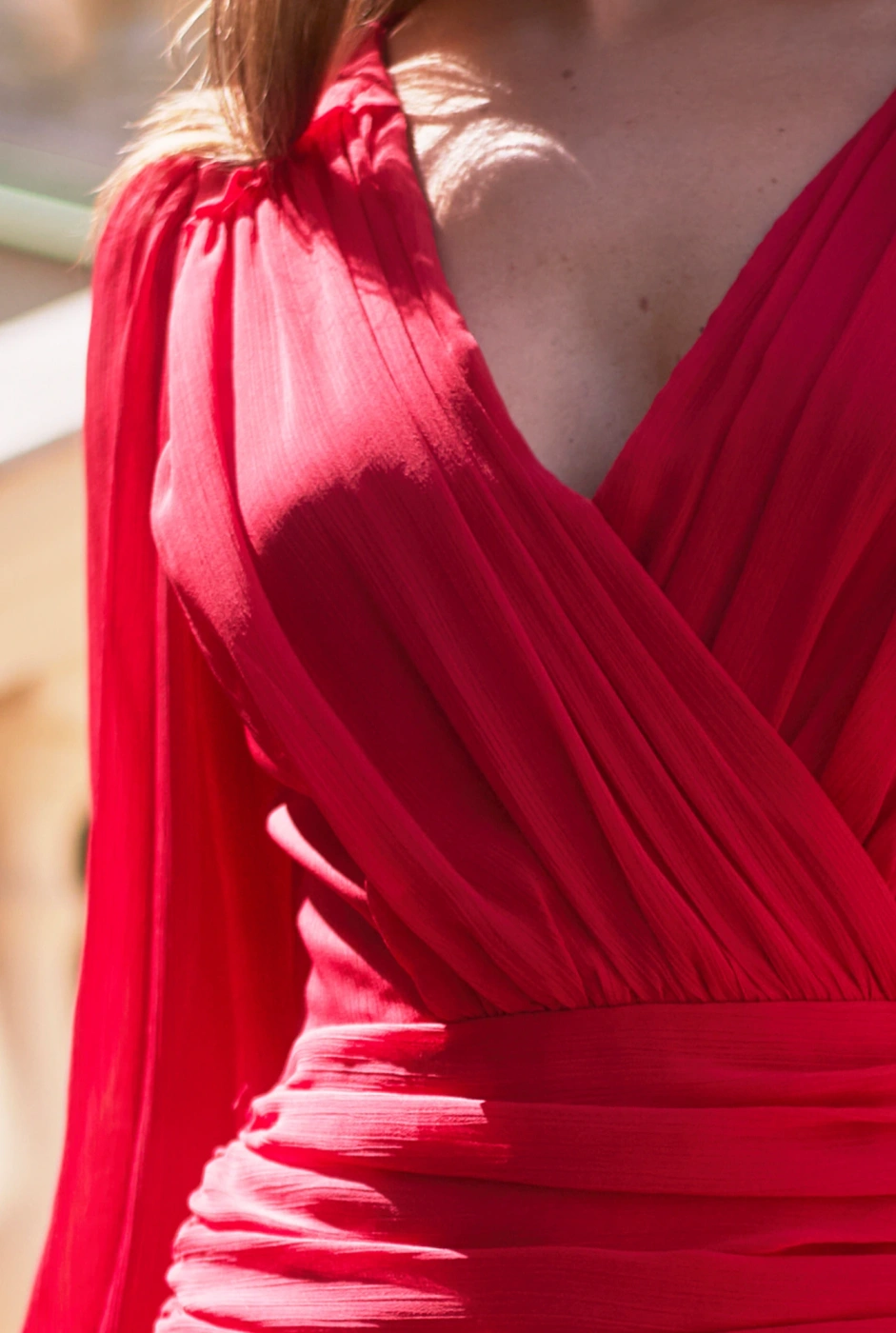 Clementine Red - crinkled mini dress in red