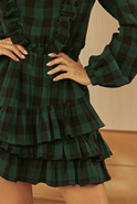 Manuka - bottle green checkered dress