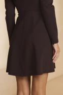 Justine – brown mini dress with decorative stitching