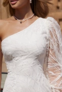 Roseane - asymmetrischer Maxi in gebrochenem Weiß