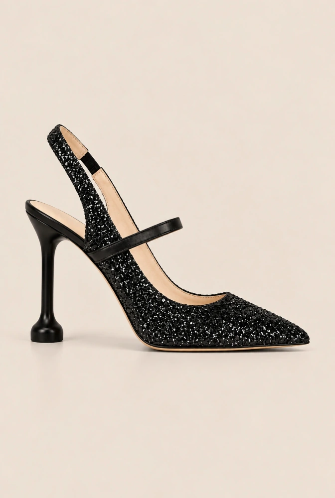 Marti – black pumps with a glitter application