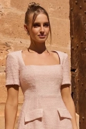 Sloane Pink - mini dress with shoulder pads