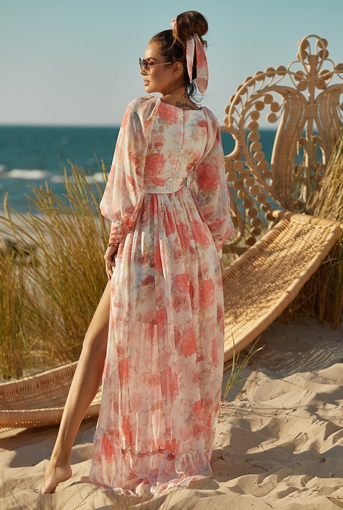 Rosario - a maxi length dress made of airy, delicate, logged 
