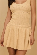 Lori Beige - Strickkleid mit Trägern