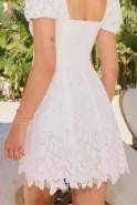 Luditta – white mini dress made of embroidered cotton