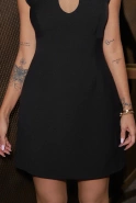 Dulce – black mini dress with stiffened hem