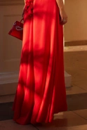Nazani - Viscose Maxi Empire Dress with Adjustable Straps and Handmade Applique on the Bust