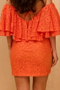 Sucre - Elegantes Minikleid aus Spitze in leuchtendem Orange