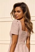 Nasima - linen and viscose mini dress with tie at the back