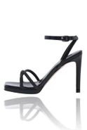 Blackdoe - Naturleder - Lackleder-Sandalen mit glänzenden Riemen