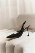 Marti – schwarze Pumps mit Glitzerapplikation