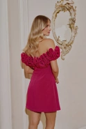 Graft - Rosa Minikleid mit Blumenverzierung