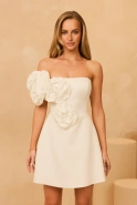 Tinsley – corset mini dress with hand-arranged flowers