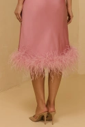 Eloven – pink midi dress with feathers