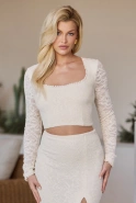 Henrietta – cream set: top + skirt