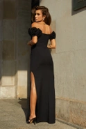 Marcelina schwarz - Maxikleid mit Blumendekor