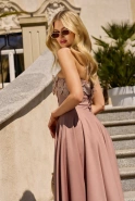 Cosala – Midikleid mit Korsett und Blumenverzierung